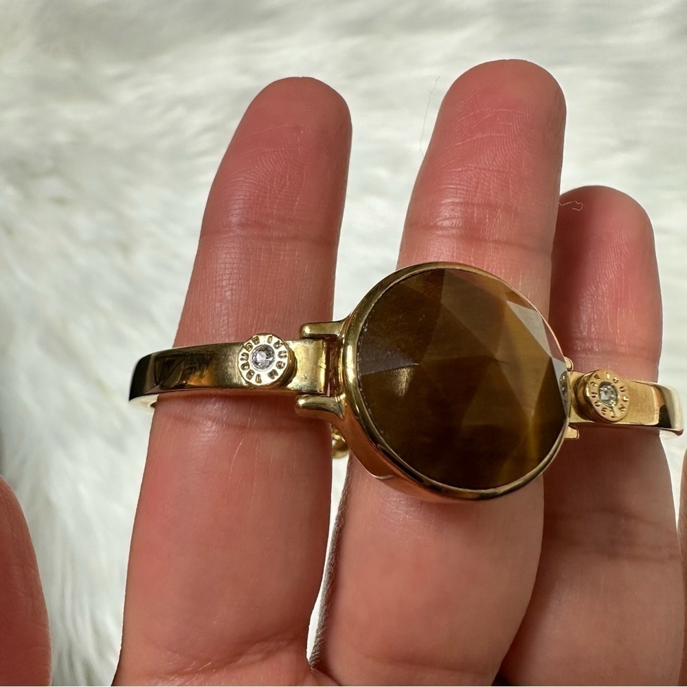NWOT Henri Bendel Brown Stone Gold Bracelet - Picture 2 of 5